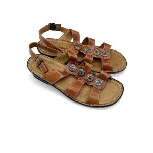 Josef Seibel Germany Comfort Leather Low Heel Gladiator Style Size 40 / US 10.